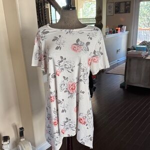 LuLaRoe White and Gray Top